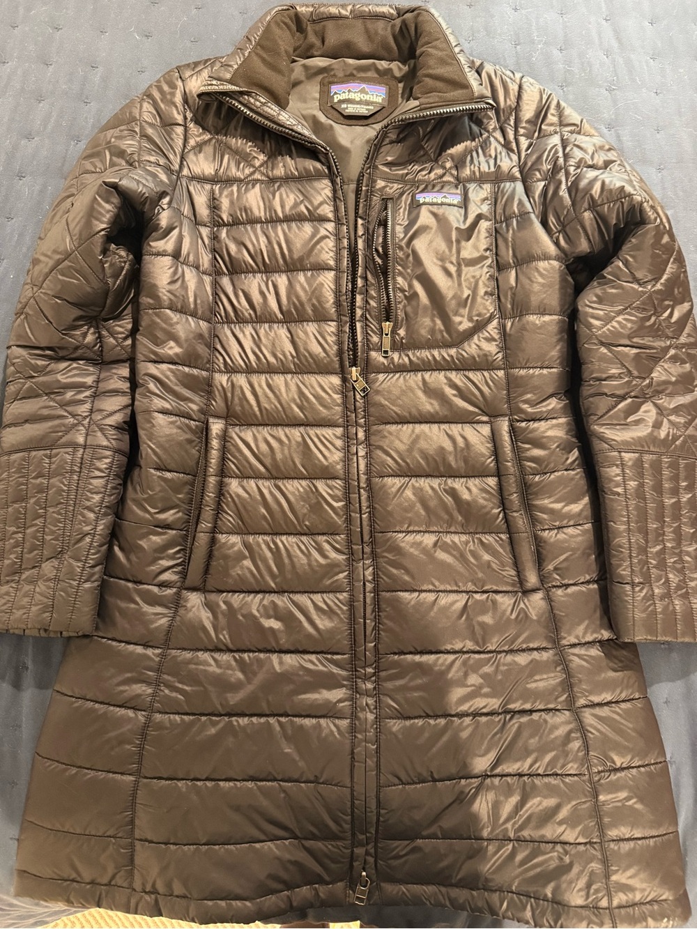 Patagonia Women's Nanopuff Black Quilted Long Puffer Coat